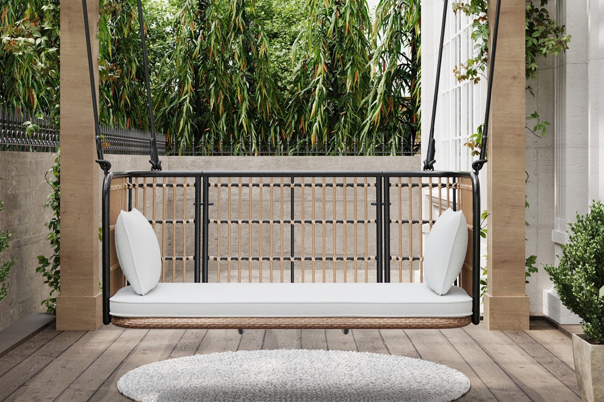East Green Remy Porch Swing with Cushion – Plow & Hearth