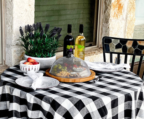 Black and White Checkered Tablecloth