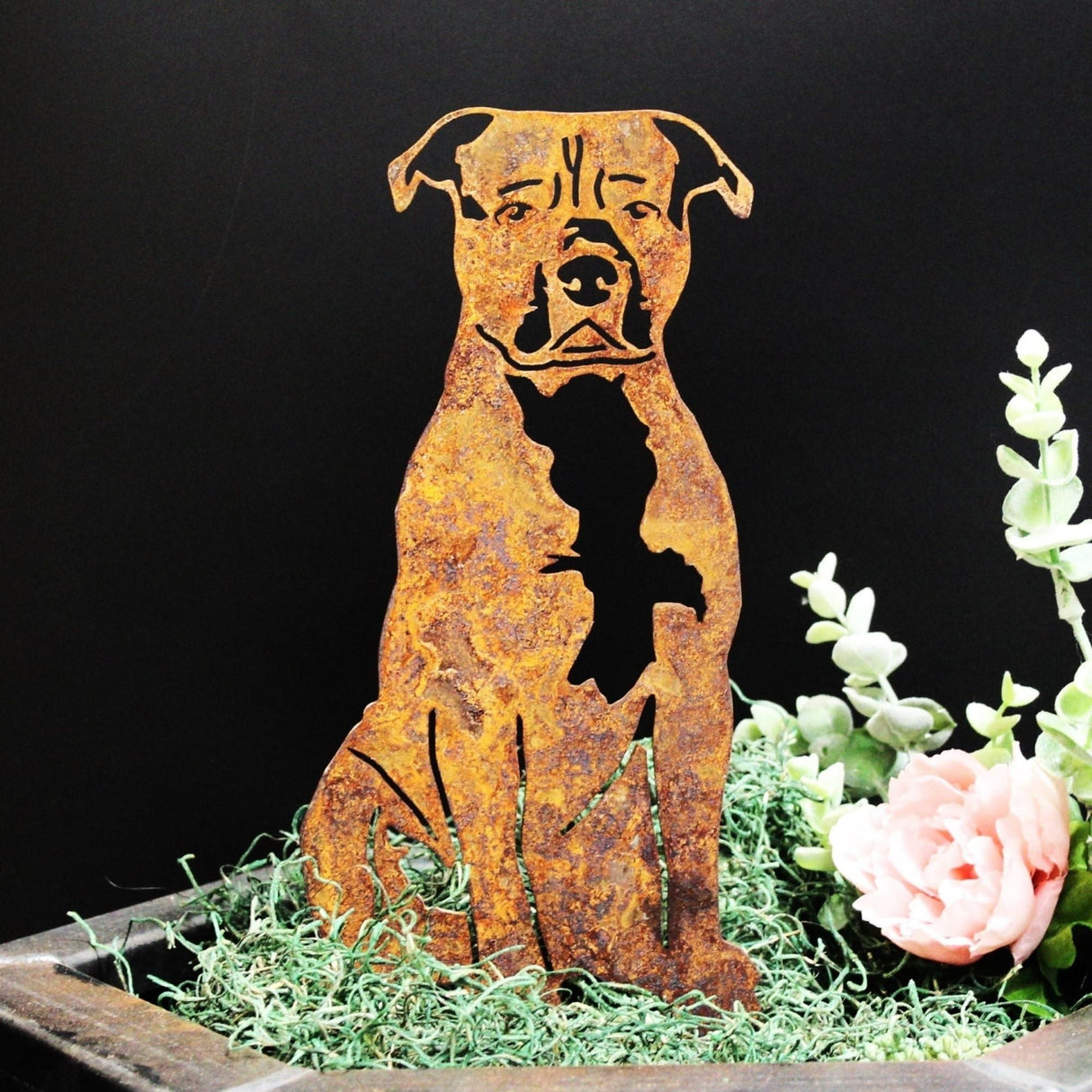 American Staffordshire Terrier Metal Art – Handcrafted Dog Décor