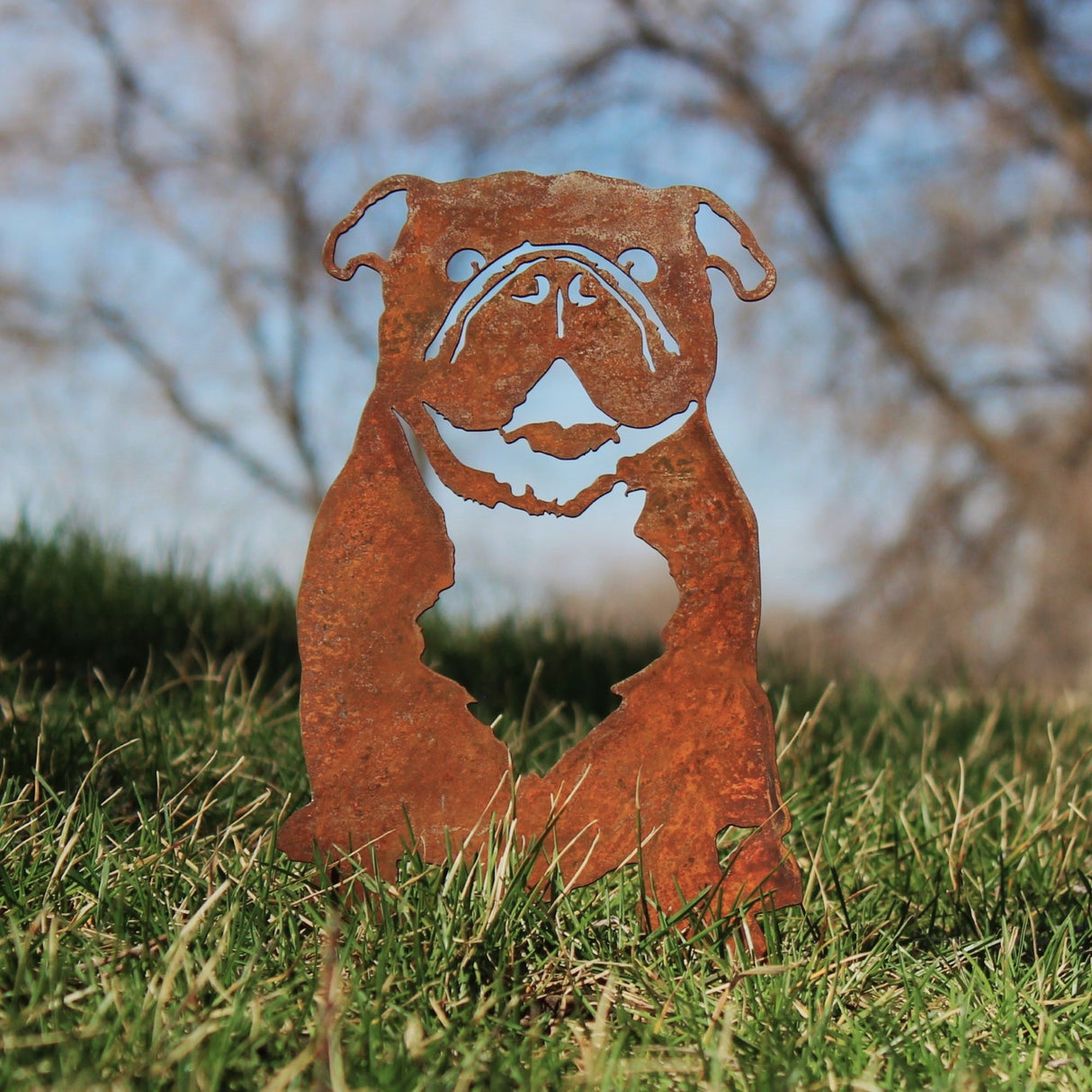 English Bulldog Garden Stake