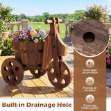 Rustic Wood Tricycle Planter