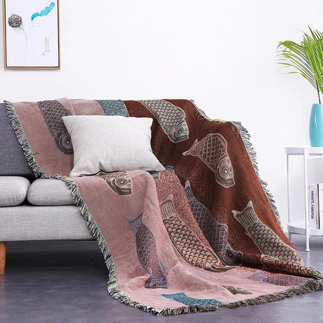 Butterfly Carp Sofa Blanket