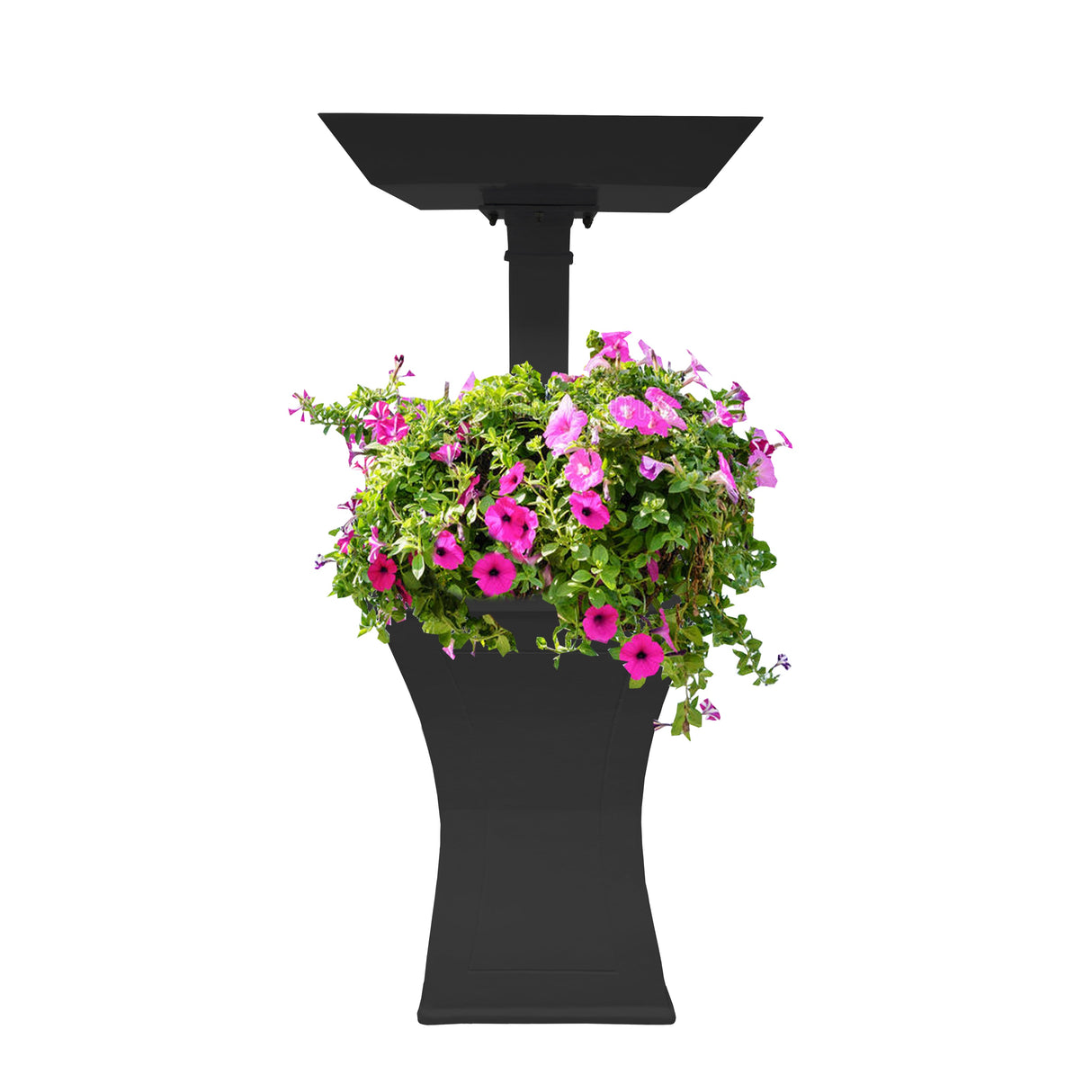 Modern Square Cast Aluminum 40-in Bird Bath and Planter Vase Combo