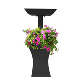 Modern Square Cast Aluminum 40-in Bird Bath and Planter Vase Combo
