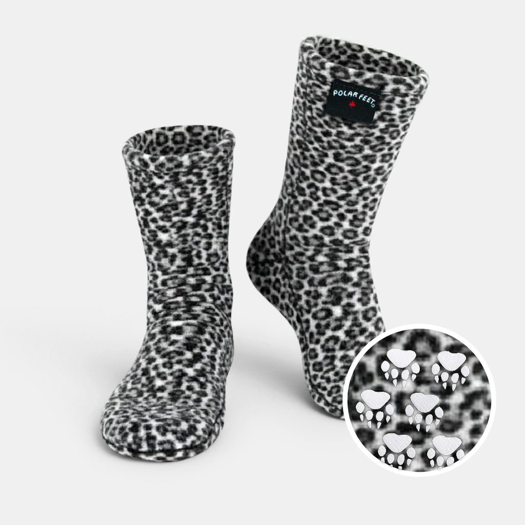 Polar Feet Fleece Socks - Snow Leopard