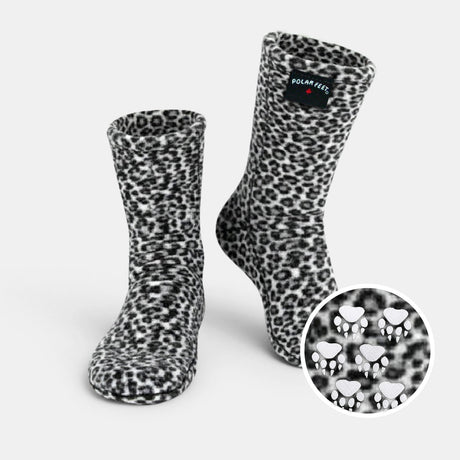 Polar Feet Fleece Socks - Snow Leopard