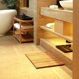 Sunriver Teak Shower and Bath String Mat with Rubber Feet 23.62" x 15.75"