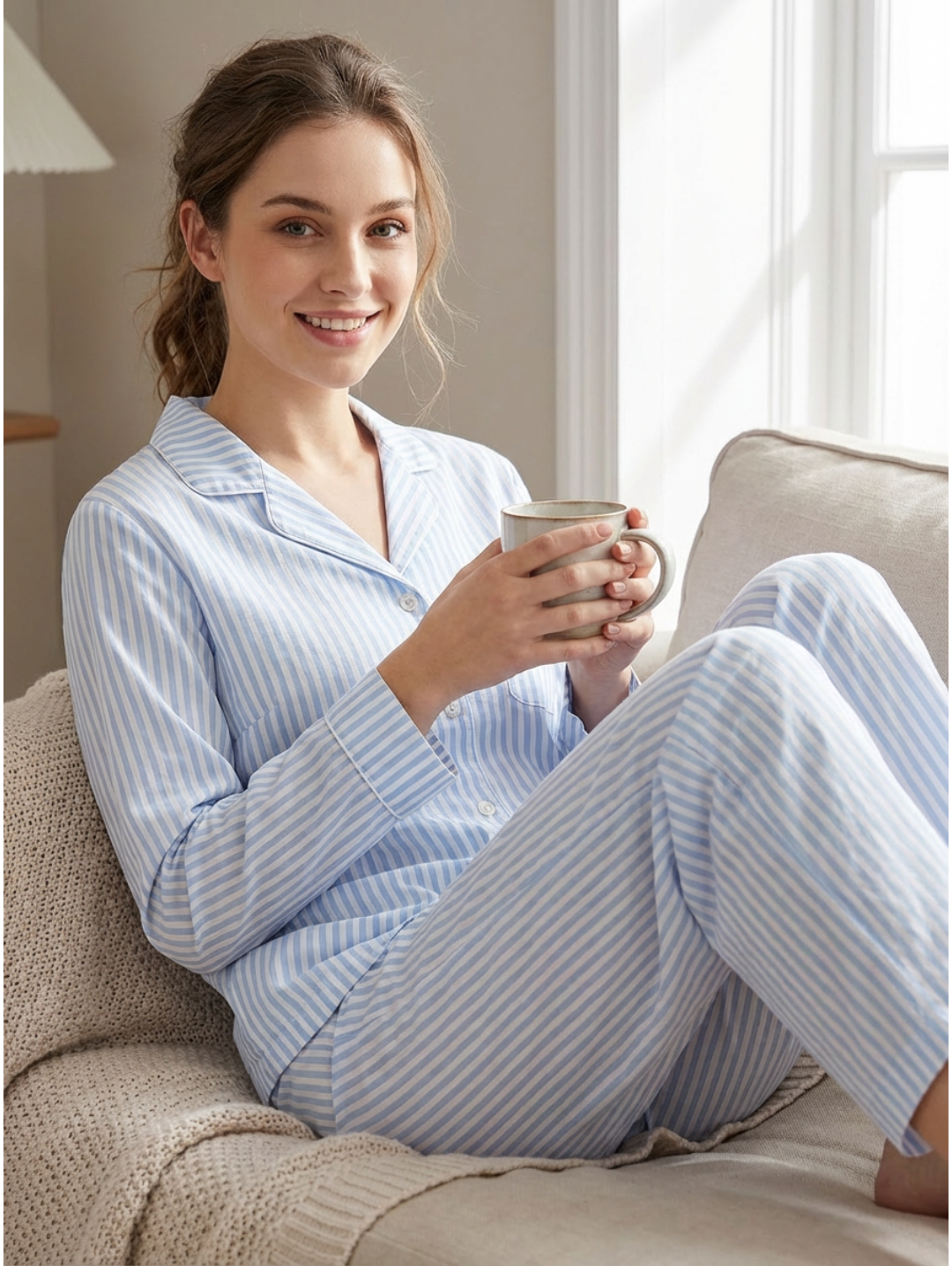 Womens Poplin Pajama Set