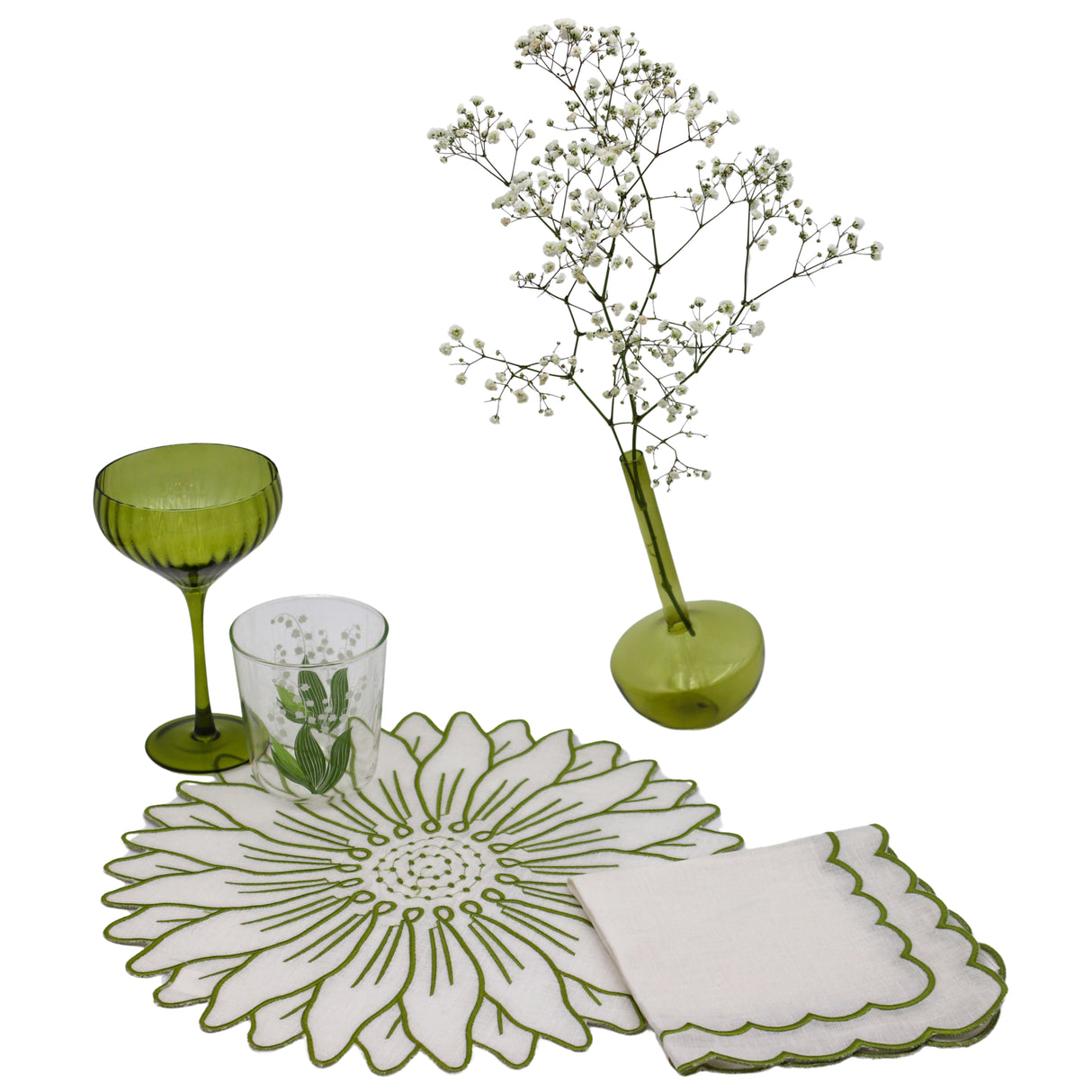 Sage Ribbed Coupe - Set of 4