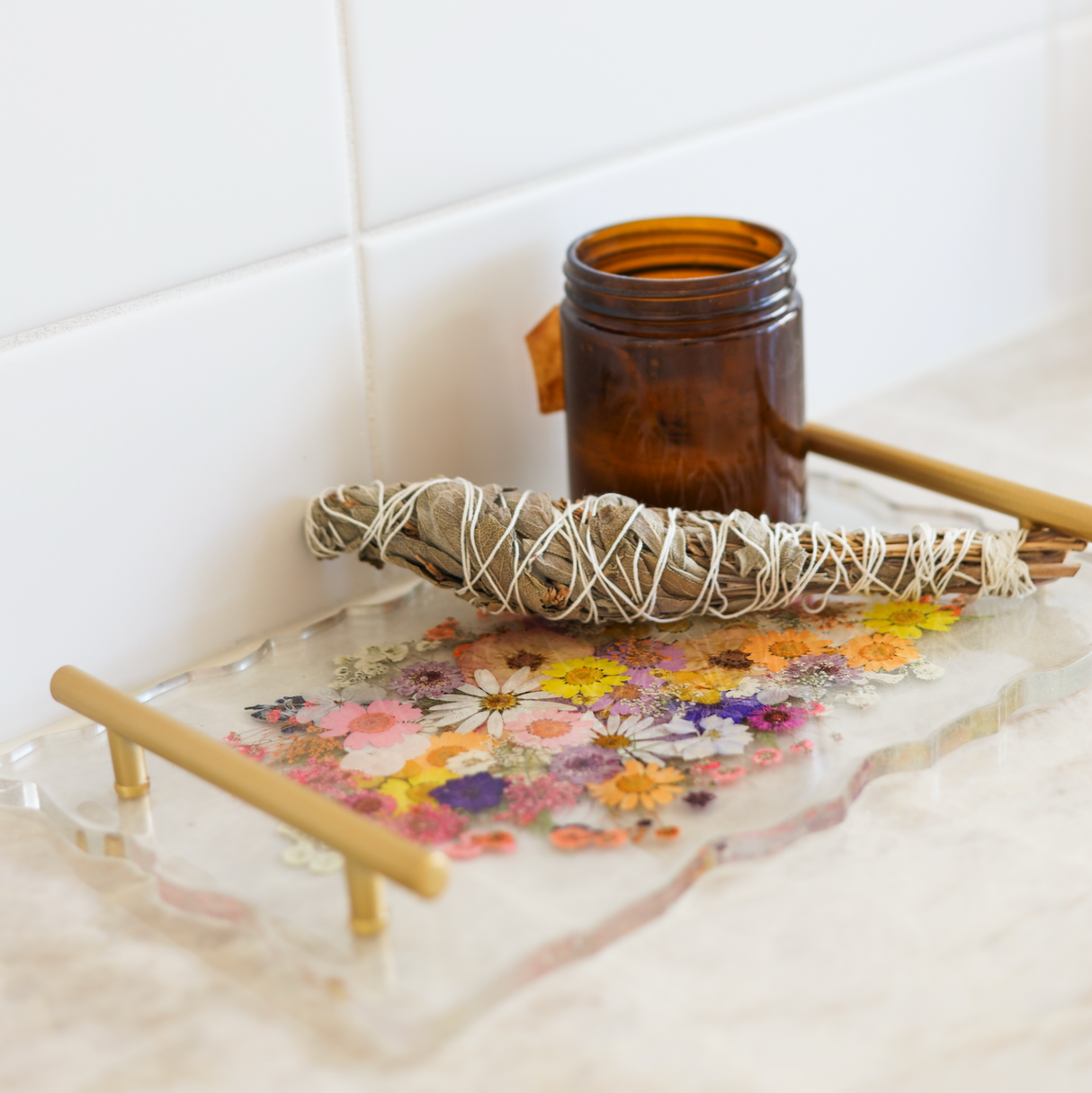 Floral Resin Serving Tray Kit