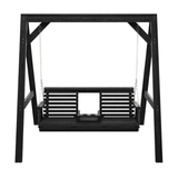 Amish Casual Console Porch Swing with A-Frame Stand