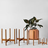 Rounded Hardwood Plant Stand