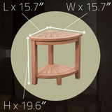 Stanley Natural Teak Shower and Bath Corner Stool with Shelf - 15.7"