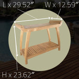 Norwegian Natural Teak Shower and Bath Curved Spa Bench with Shelf - 30"