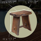 Salem Teak Shower and Bath Stool with Curved Seat