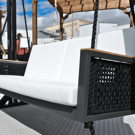 East Green Linden Porch Swing With Cushions