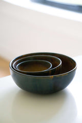 Rust Stoneware Nesting Bowl Set