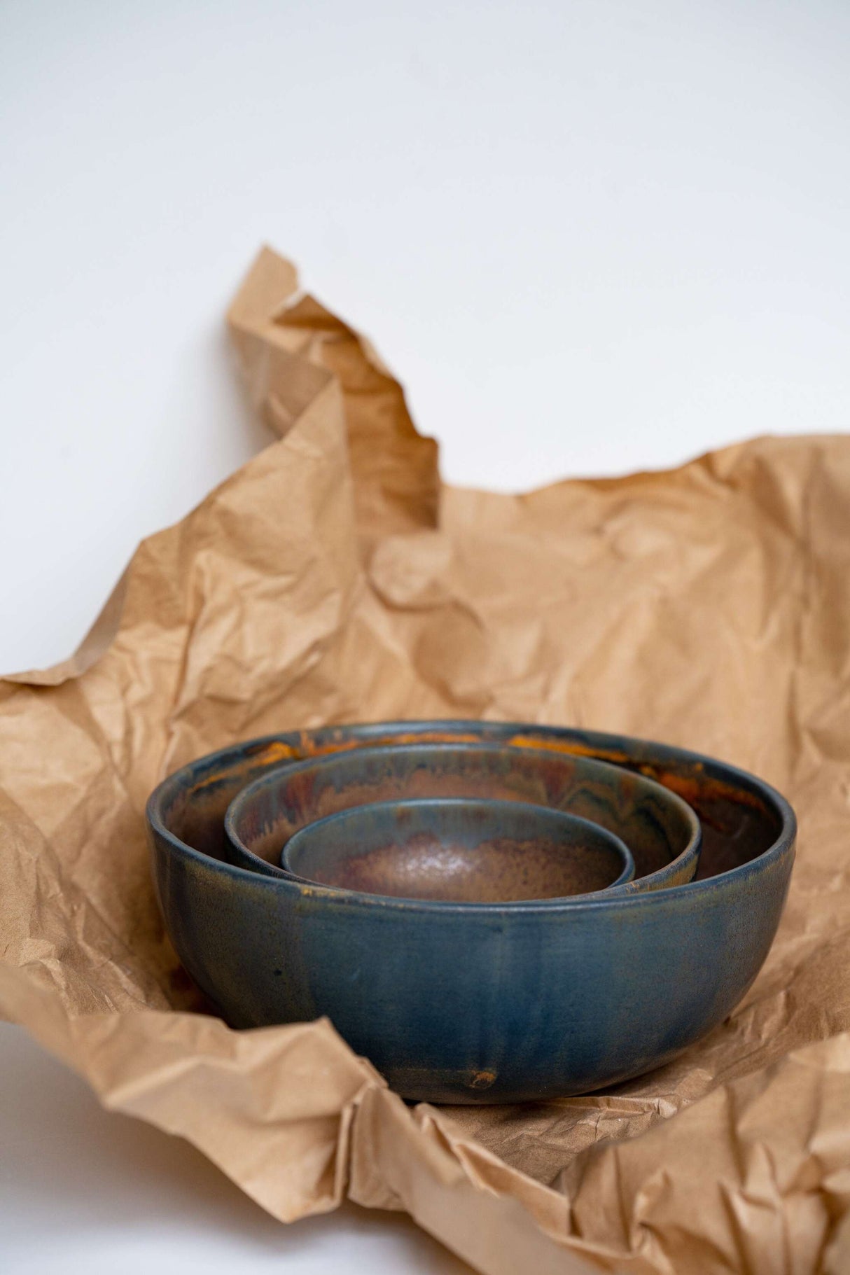 Rust Stoneware Nesting Bowl Set