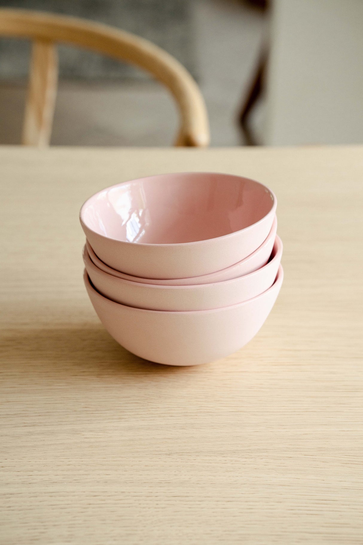 Handmade Porcelain Bowl. Powder Pink