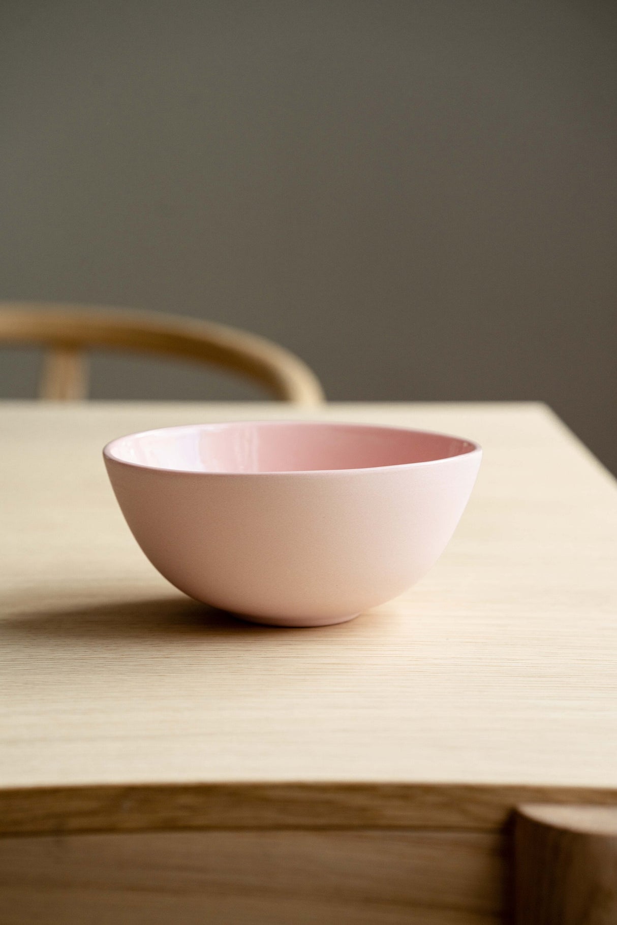 Handmade Porcelain Bowl. Powder Pink
