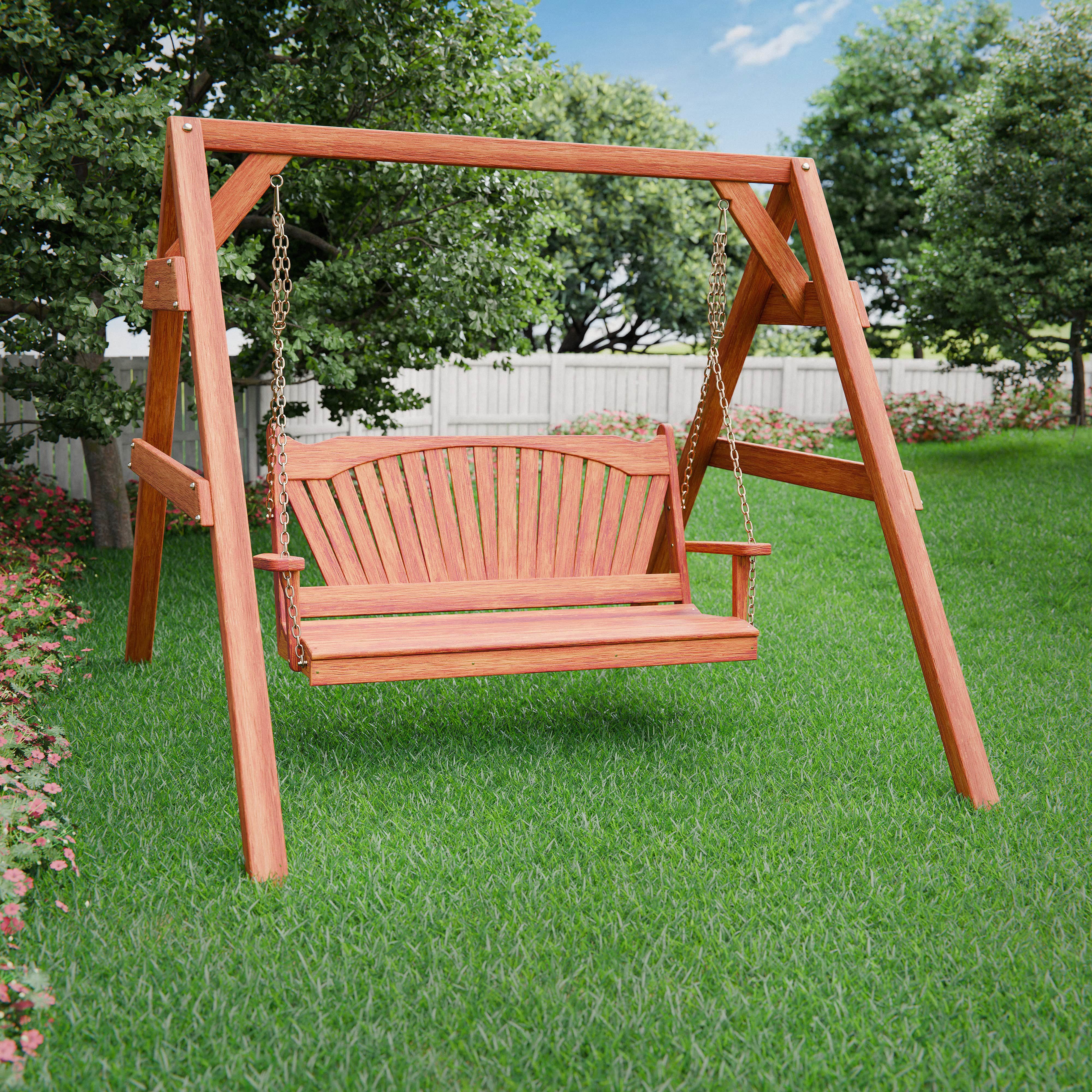 Keystone Amish Co. Sunburst Cedar Swing & Stand
