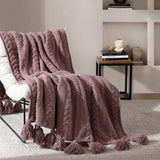 Braided Pom Pom Throw