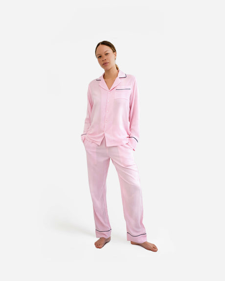 Woven Cotton Long Pajama Set
