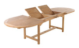Åre Adjustable 6-8 Person Natural Teak Outdoor Dining Table – 79″-118″