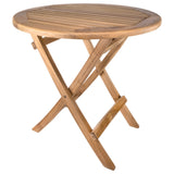 Ruger Natural Teak Outdoor Round Folding Side Table - 20"