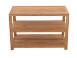 Savannah Natural Teak Shower and Spa/Bathroom/Outdoor - Storage Bench with Shelves- 28" or 40"