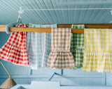 Blue Ruffled Gingham Dish Towel