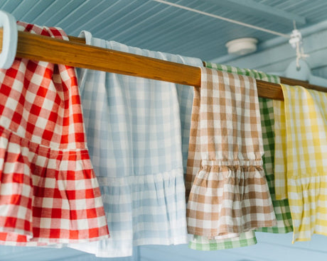 Ember Ruffled Gingham Dish Towel