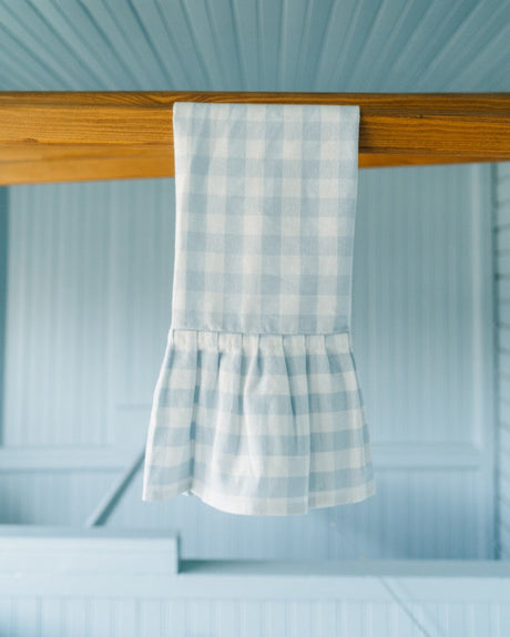 Blue Ruffled Gingham Dish Towel