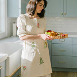 Botanical Embroidered Apron