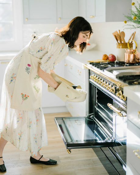 Botanical Embroidered Apron