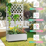 Metal Outdoor Raised Garden Bed with Trellis