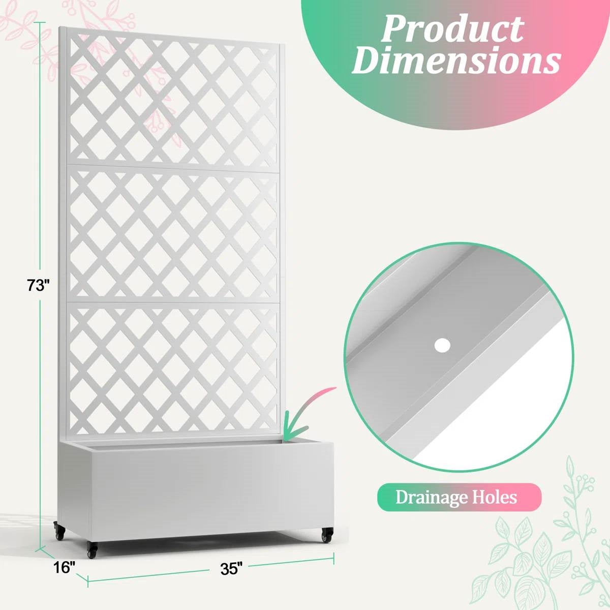 Metal Outdoor Raised Garden Bed with Trellis