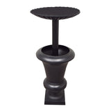 Ornate Round Cast Aluminum Metal 40-in Bird Bath Planter Vase Combo