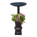 Ornate Round Cast Aluminum Metal 40-in Bird Bath Planter Vase Combo
