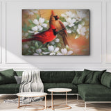Cardinals on Dogwood Painting Canvas Wall Art