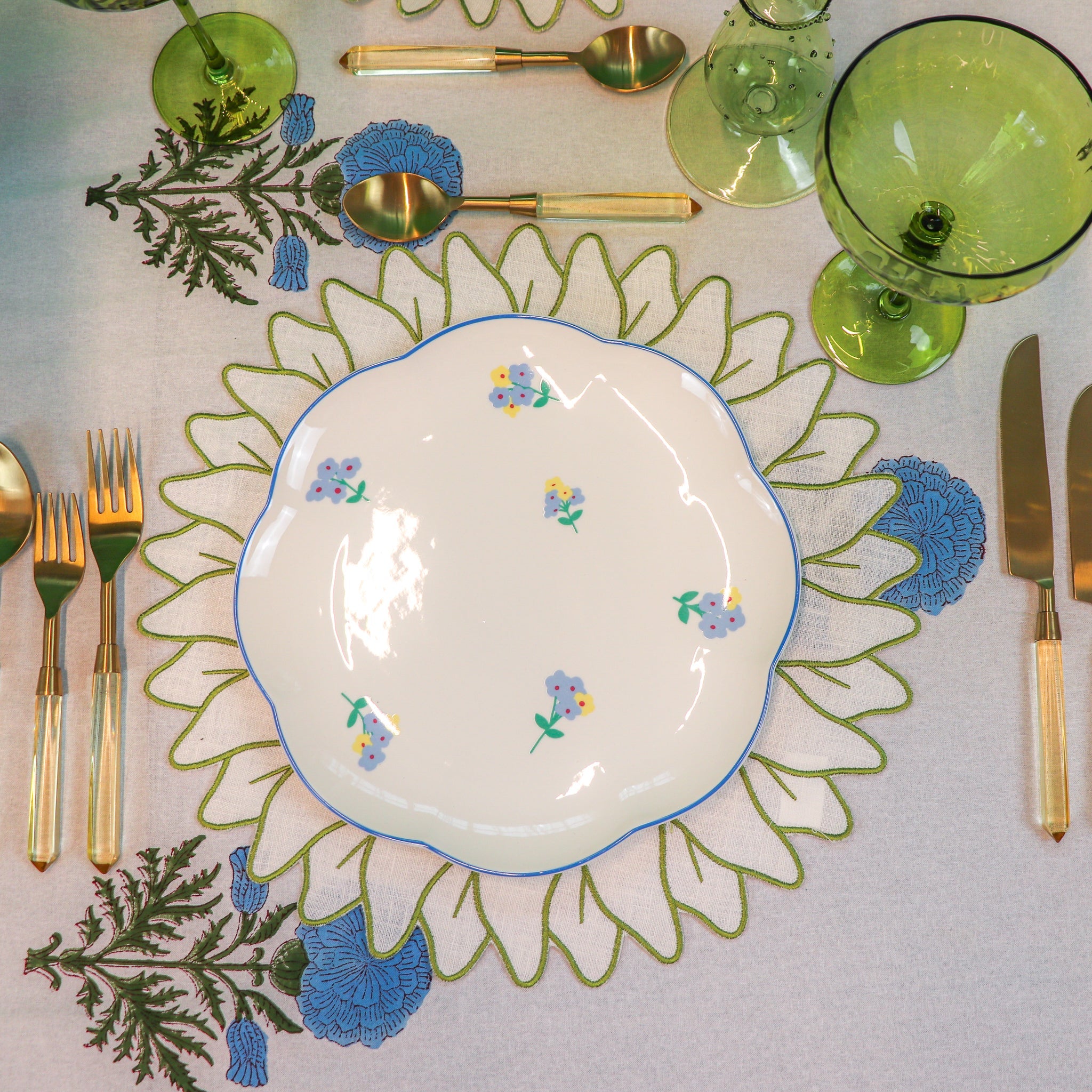 Cedric & Luca Toile de Blu Hortensia Tablecloth