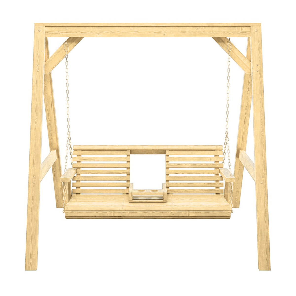 Amish Casual Console Porch Swing with A-Frame Stand