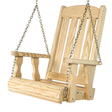 Heavy Duty Outdoor Wood Swing Chair - Unfinished Clearcoat