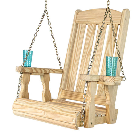 Heavy Duty Outdoor Wood Swing Chair - Unfinished Clearcoat