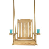 Heavy Duty Outdoor Wood Swing Chair- Unfinished