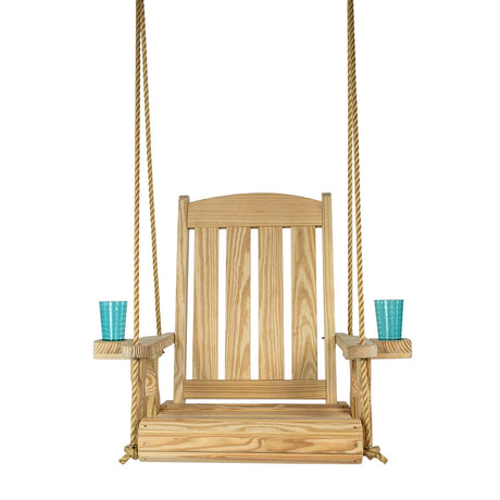 Heavy Duty Outdoor Wood Swing Chair - Unfinished Clearcoat