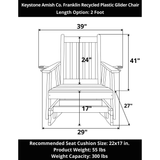 Keystone Amish Co. Franklin Recycled Plastic Glider Chair