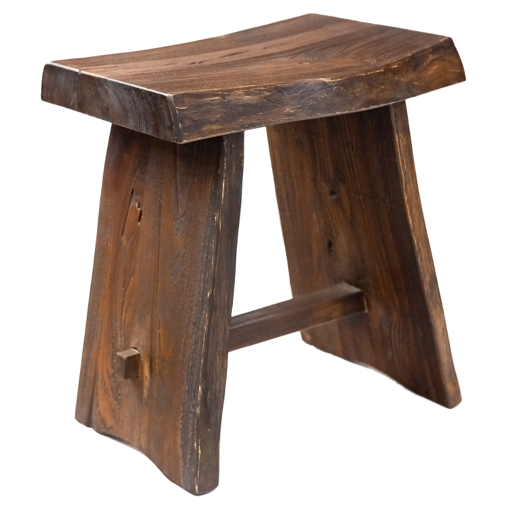 Salem Teak Shower and Bath Stool with Curved Seat