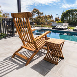 Telluride Teak Outdoor Sun Lounger Steamer