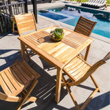 Naples Natural Teak Outdoor Patio Folding Chair